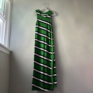 Zara Green/White/Black Striped Maxi Dress